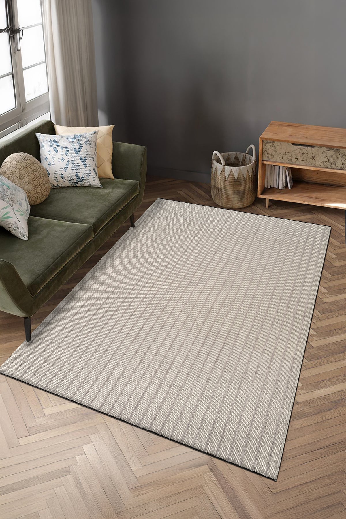 Calvin Klein Mono Krem Gri Modern Kilim