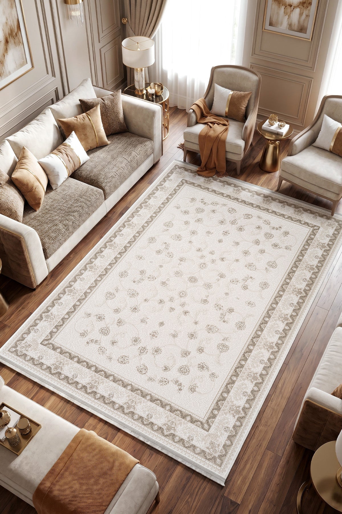Koza Halı Mirage Krem Vizon Klasik Halı — 1