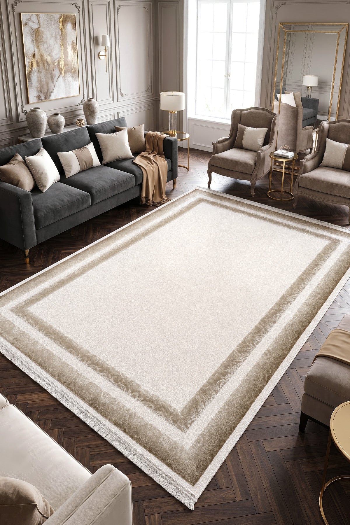Koza Halı Mirage Krem Vizon Klasik Halı — 1