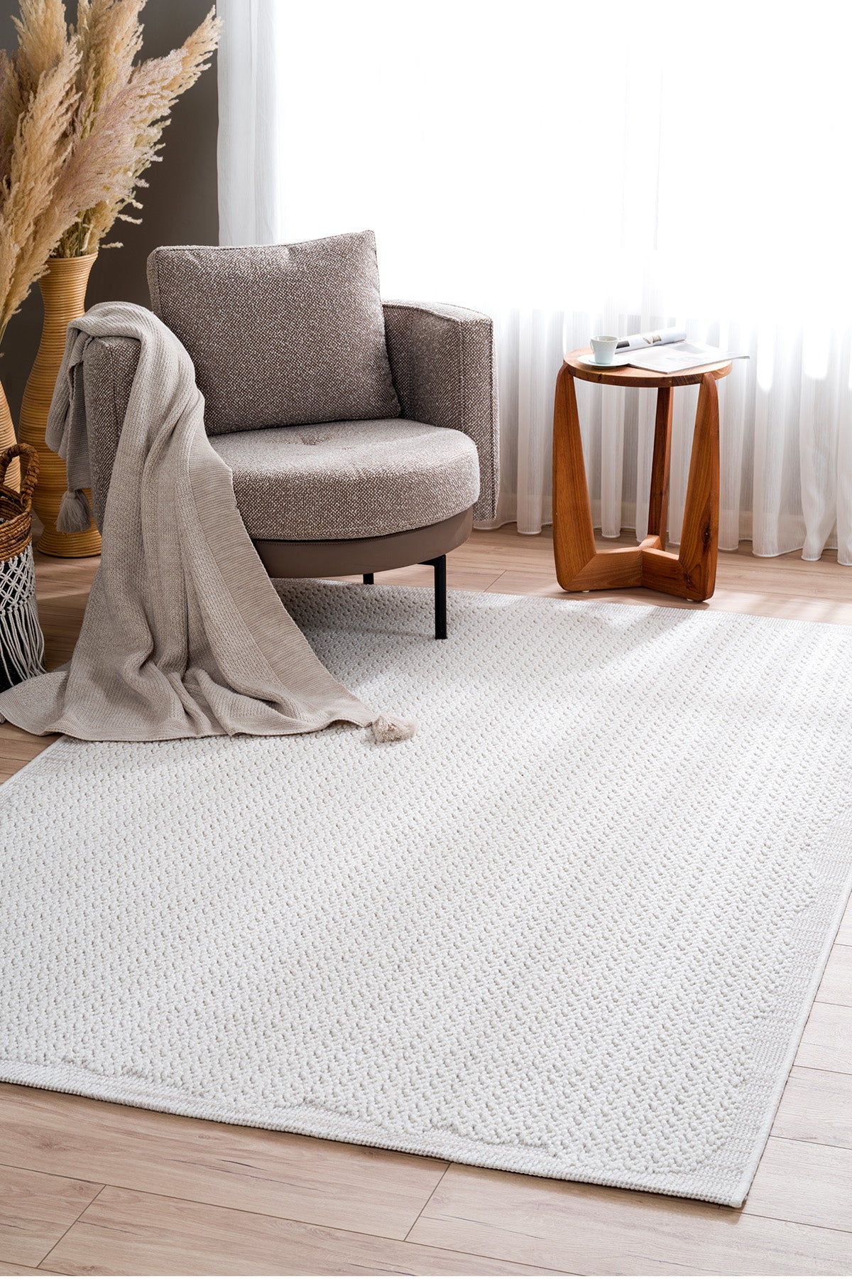 Koza Halı Nomad Krem Vizon Modern Halı